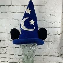 Disneyland Mickey Mouse Sorcerers Hat Plush Blue White Moon Stars Fantasia - $29.69