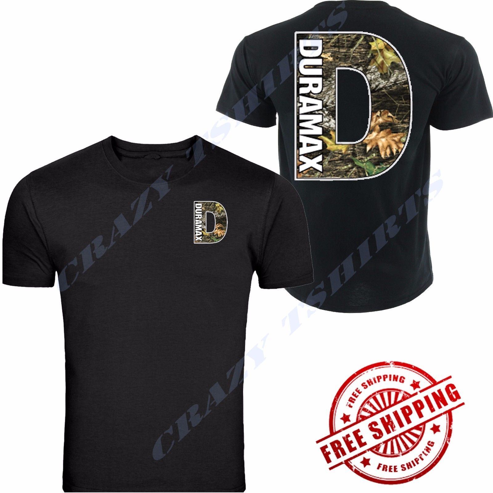 NEW CAMO DURAMAX CHEVROLET CHEVY Chest BLACK T-SHIRT TEE S-5XL FRONT & BACK