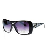 Womens Square Rectangle Frame Sunglasses Silver Zebra Print - $9.95