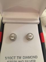 Diamond Stud Round Earrings (1/10 ct. t.w.) in Sterling Silver - $59.95