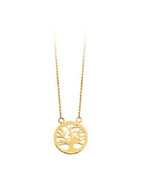  14K Solid Yellow Real Gold Tree Life Cut Out Necklace - Adjustable 16&quot;-18&quot; - $286.80