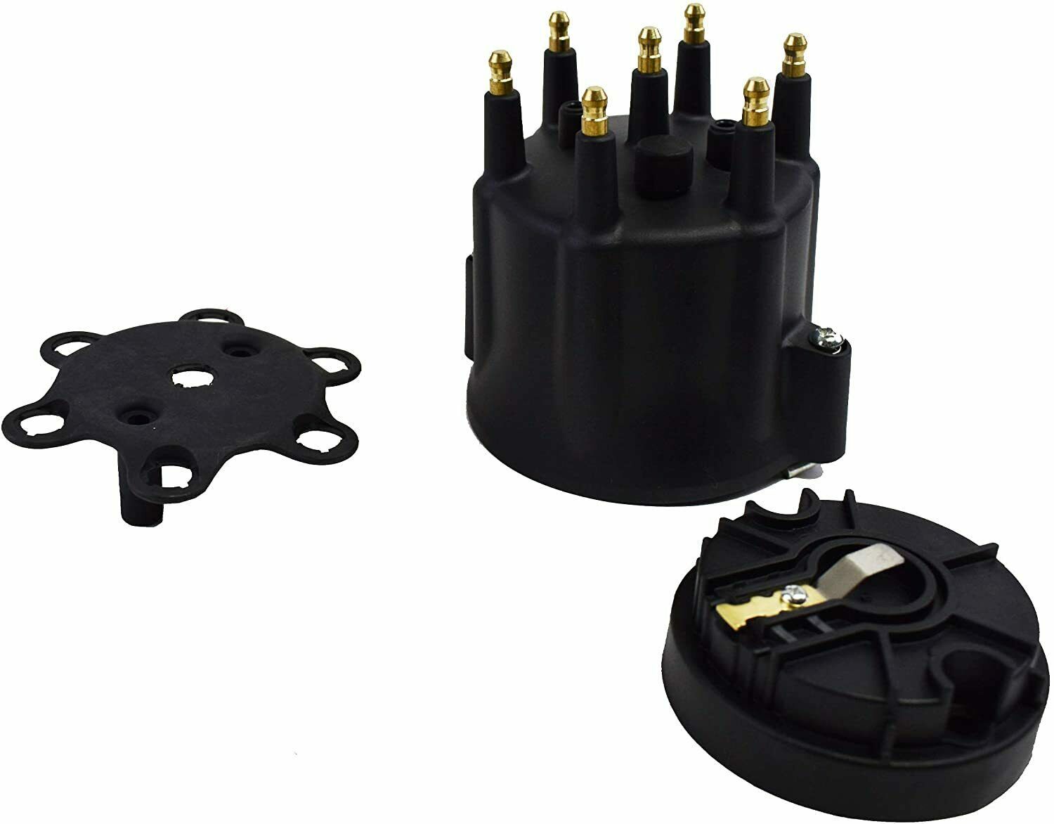 Pro Series Distributor Cap & Rotor Kit 6Cylinder Male Black Caps