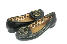 COACH Flats 10 M Women&#39;s Casual Loafers Black Patent Crinkle Leather A2471 - $58.41