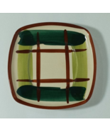 Vintage Blair Hand Painted Gay Plaid Saucers Mid Century 5½&quot; - $18.77
