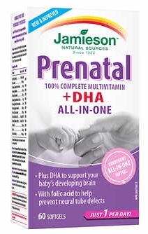 Jamieson Prenatal 100% Complete + DHA Softgels Multivitamin 2 x 60 Canadian
