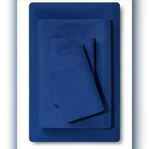 Room Essentials 4pc Microfiber Solid Navy Blue Sheet Set Size Full - $17.92
