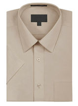 Men's Solid Color Regular Fit Button Up Premium Short Sleeve Dress Shirt image 15