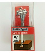 Vermont American Carbide Tipped 1/2&quot; Dovetail Router Bit New 23114 - $13.49