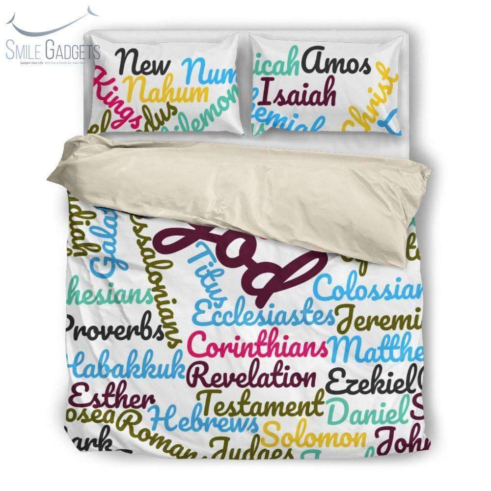 Blue Holy Bible Books Beige Bedding Set Duvet Covers & Sets
