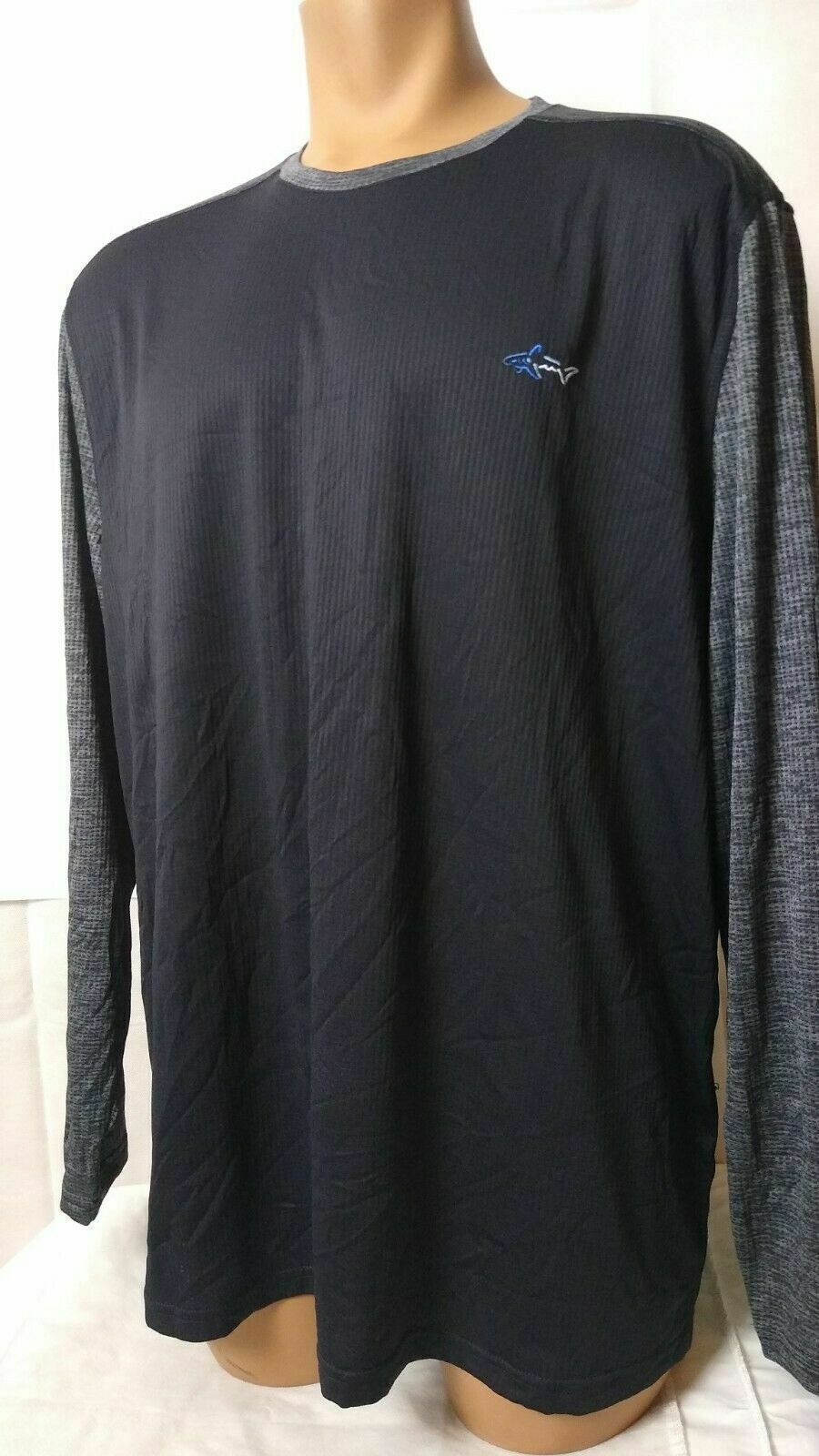 Greg Norman Long Sleeve shirt Embrodired Logo Rapid Dry Color: Gray ...