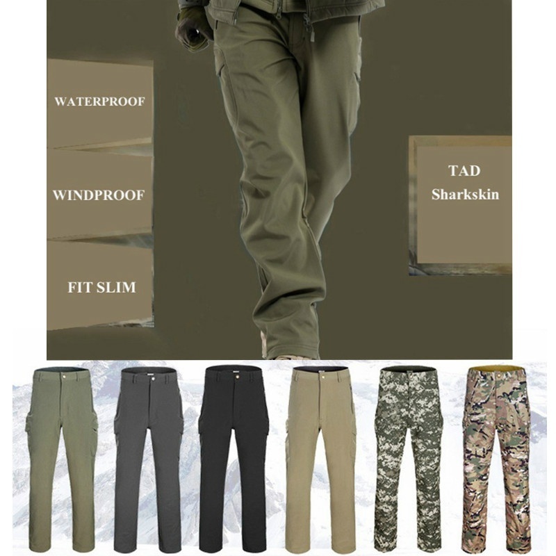Outdoor MilitaryTactical  Casual Pants Mens Cargo Pant Shark Skin Soft Shell Tro