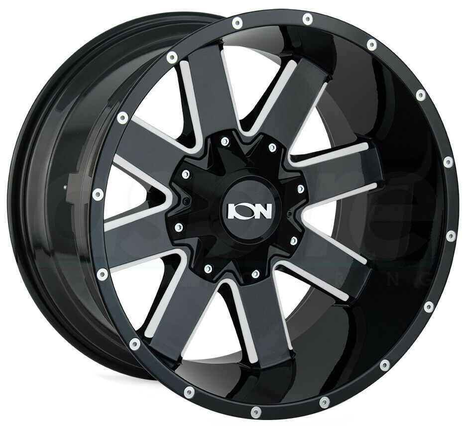 20x9 Ion 141 6x120/6x5.5/6x139.7 18 Black Milled Wheels Rims Set(4