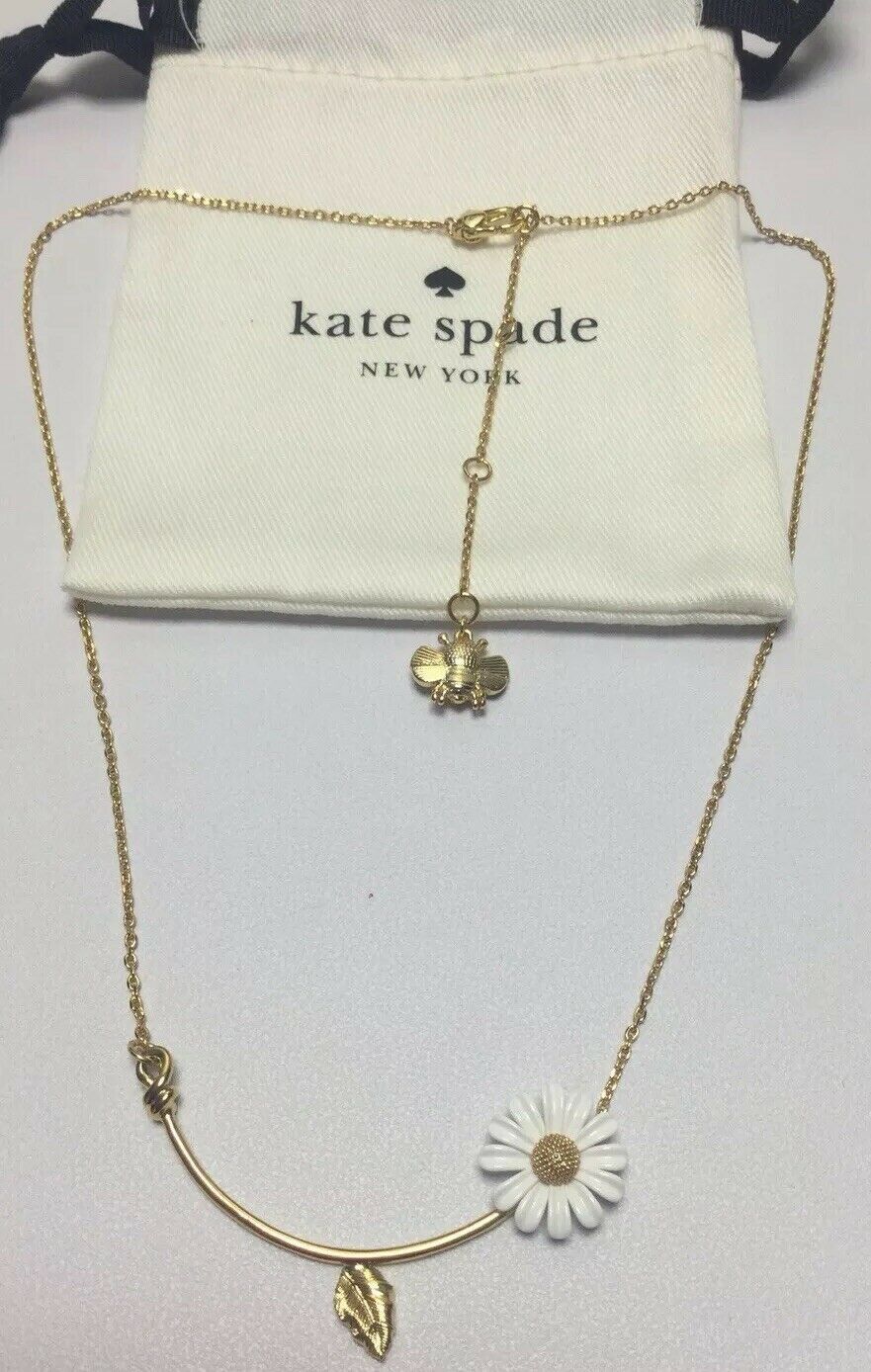 Kate Spade Bee All A Buzz Into The Bloom Daisy Necklace w/ KS Dust Bag New Necklaces & Pendants