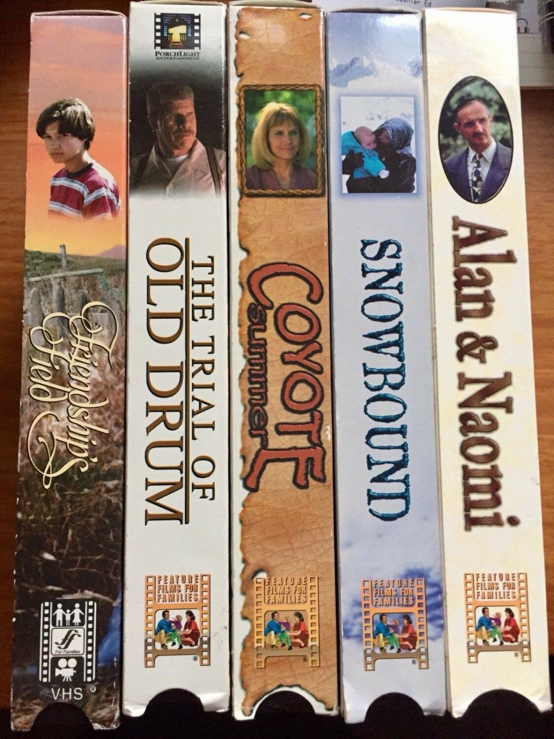 Primary image for Feature Films for Families VHS Movies Lot of 5 Christian Alan Naomi Coyote Drum
