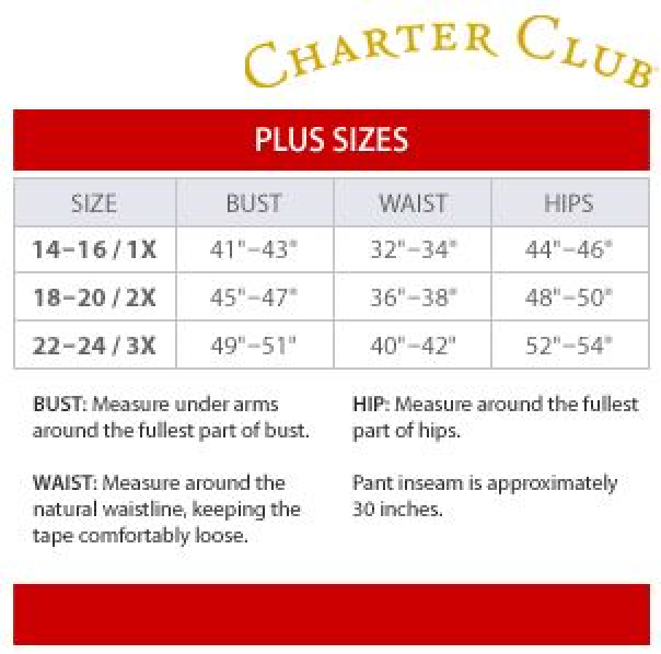 Plus charts. Charter Club Размерная сетка. Charter Club одежда Размерная сетка. Таблица размеров Charter Club. Чартер клаб одежда.