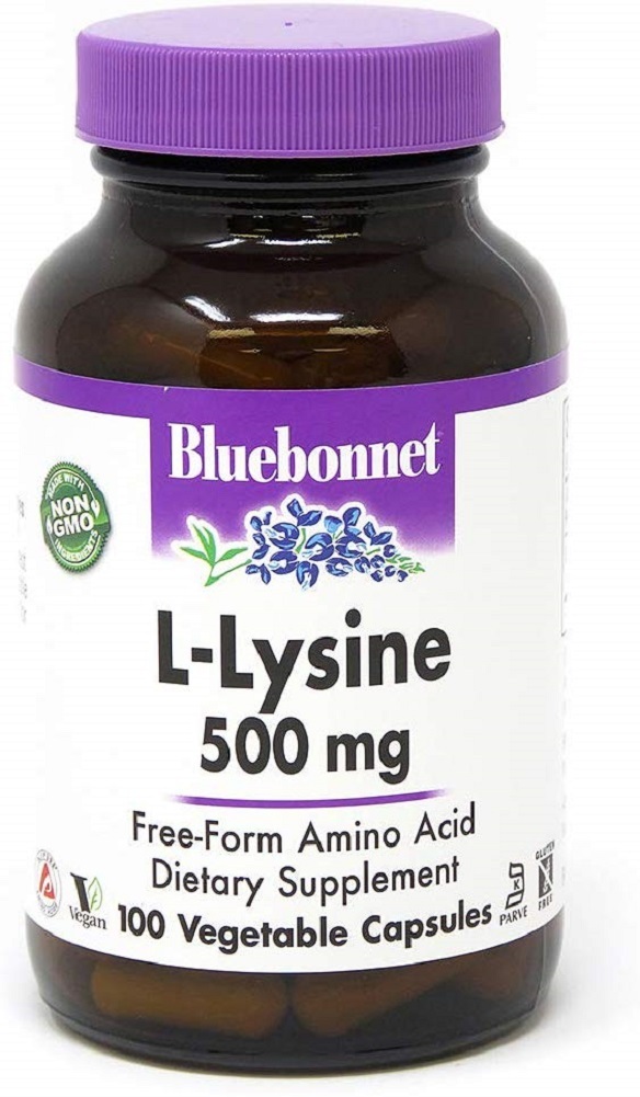 Bluebonnet L-Lysine 500 Mg Vitamin Capsules, 100Count