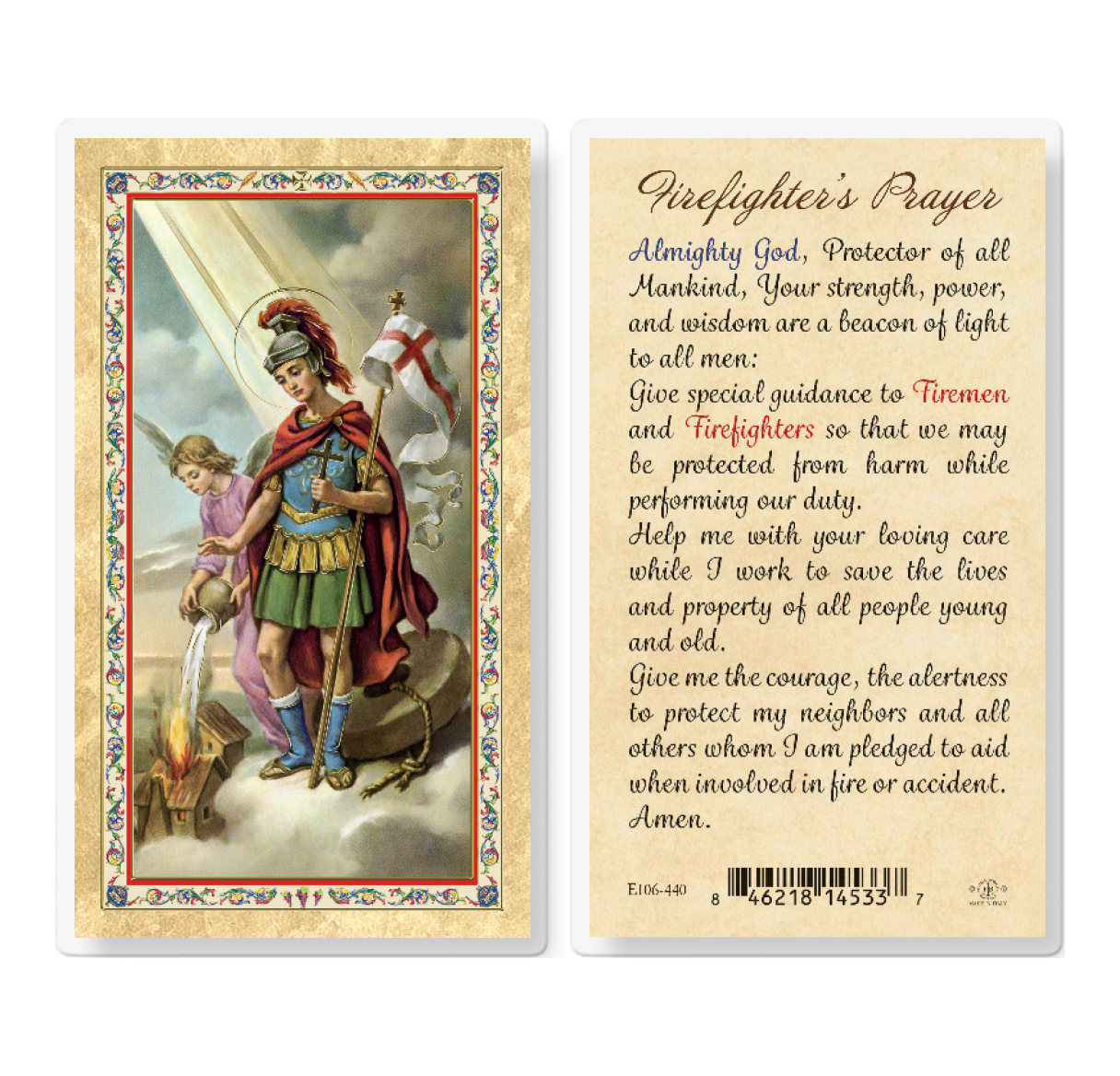 St. Florian Firefighter Catholic Religious Gifts Prayer Holy Card 25 ...