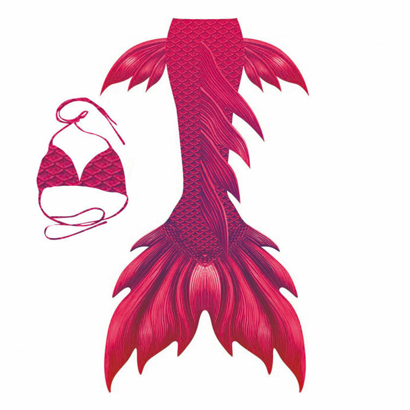 2019 Hot Red Swimmable Mermaid Tails for Women With Monofin Without Monofin