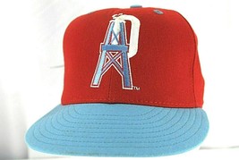 Houston Oilers Red/Blue Baseball Cap Adjustable 6 3/4 100% Wool - $37.19