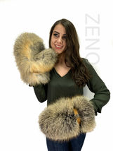 Giant Natural Golden Island Fox Fur Mittens Full Fur Winter Regular Women's Size image 5