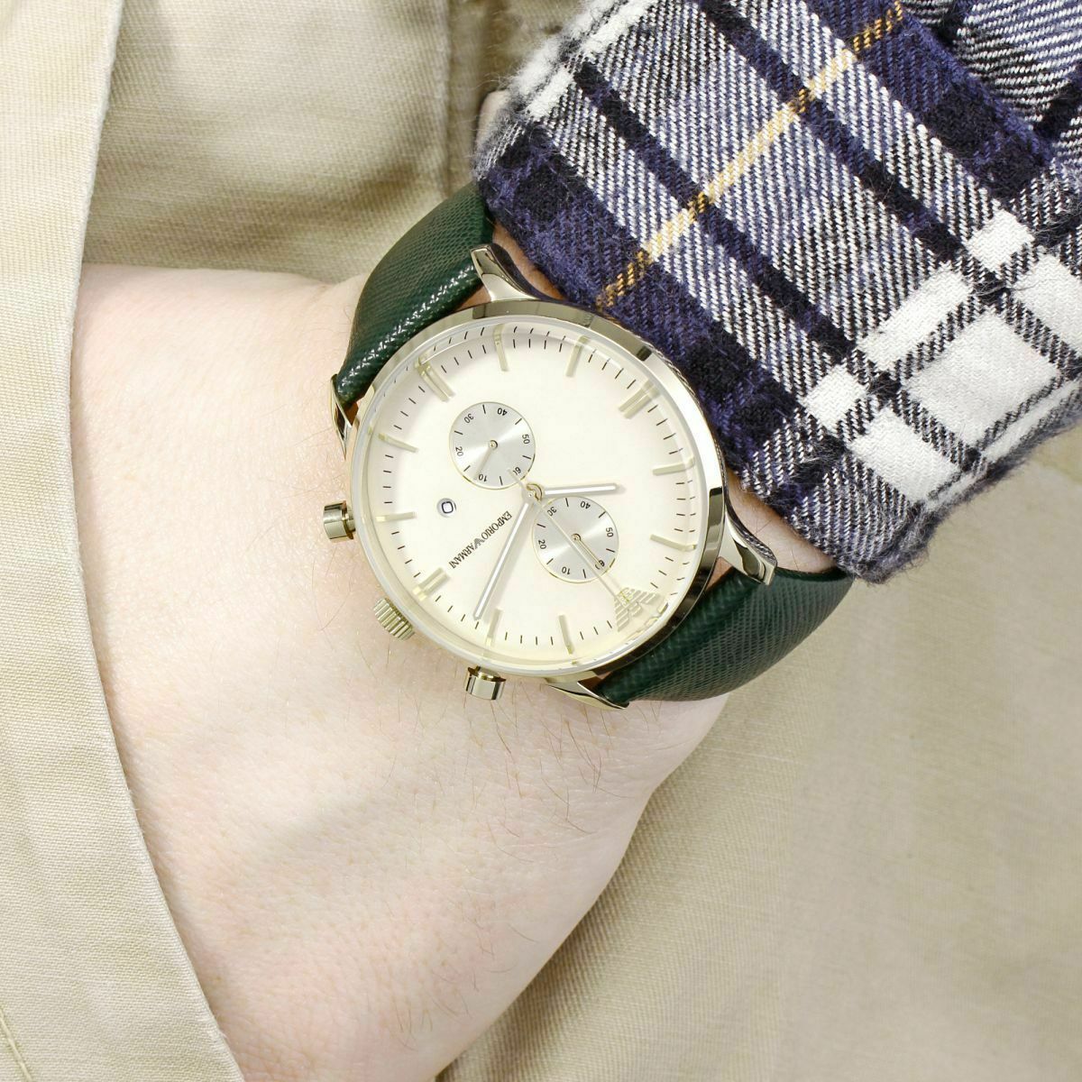 armani green watch