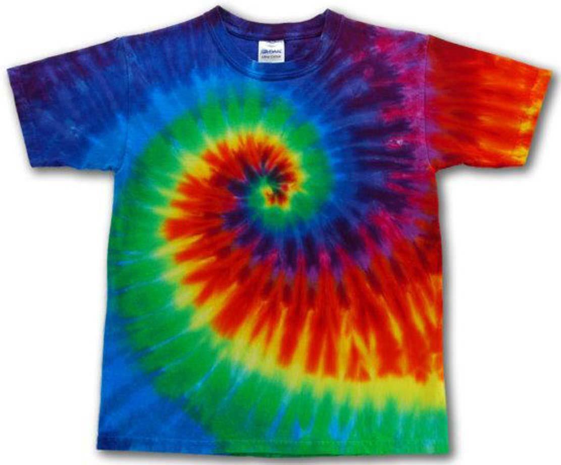 SWIRL RAINBOW COLOR TYE DYED TEE SHIRT men women SIZE L hippie dye ...