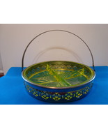 Vaseline Glass , four compartment Yellow glass candy dish with caddy. - $25.00