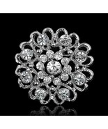 Christmas New Year Stunning Diamonte Silver Plated Brooch Pin Broach Gif... - $13.43