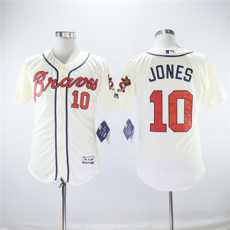Men's 2018 Atlanta Braves Jerseys 10 Chipper Jones Jerseys White
