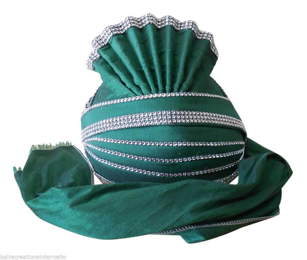 Punjabi Pagri Pag Men Hat Indian Halloween Special Turban Silk Blend - Hats