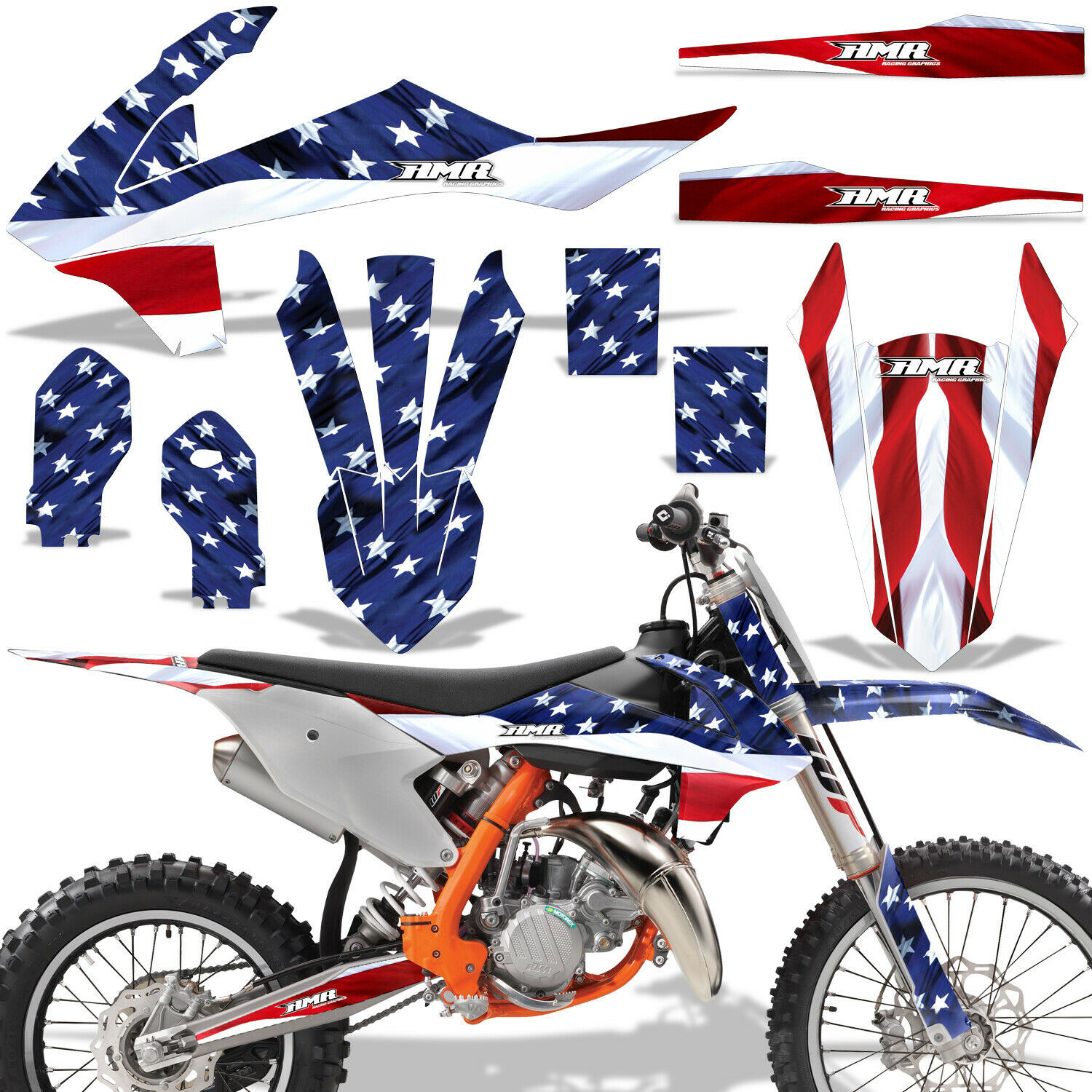 MX Graphics kit Decal for KTM 85 SX 2018-2020 Stars Stripes - Decals ...