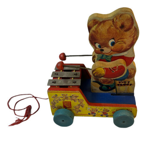 fisher price tiny teddy pull toy