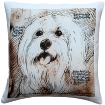 Mischievous Maltese 17x17 Dog Pillow, with Polyfill Insert - $49.95
