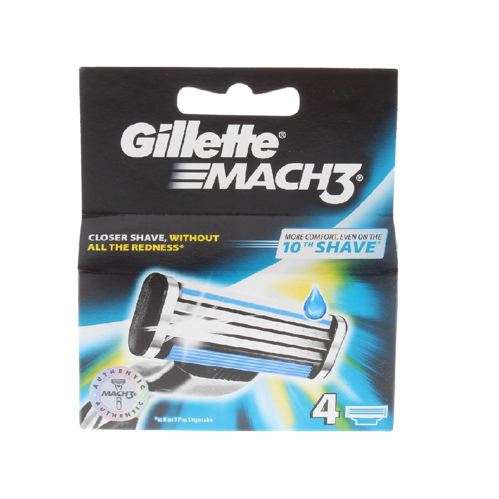 Gillette Machs3 Refill blades 4's Men's Razor Blades Gillette Machs3 Refill blades 4's Men's Razor Blades