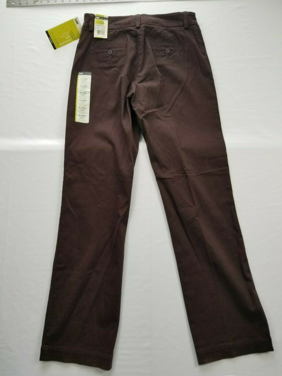 Lee Women's Brown Work Casual Pants Natural Fit Stretch Size 8 Long NEW ...