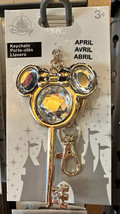 Disney Parks April Faux Crystal Birthstone Keychain NEW