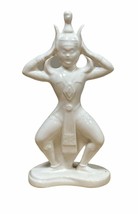 White Ceramic Hindu Figurine 11 Inches Signed Haines Decor - $14.00