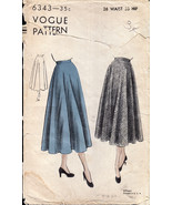 Vintage 1940s Vogue 6343 Circular Skirt - $16.00