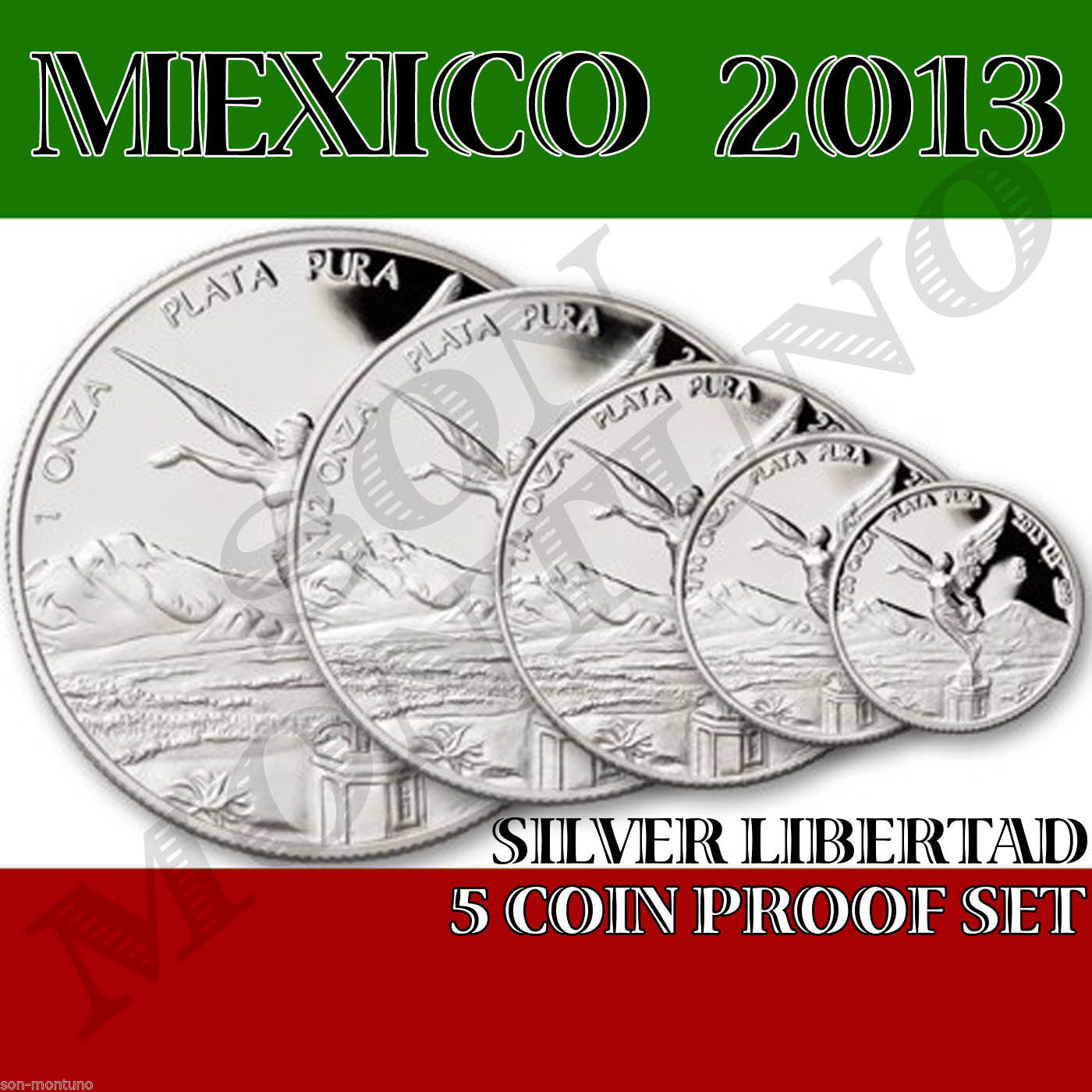 Libertad 5 oz .999 fine silver Proof Mexico 2013