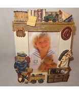 Figi Boys Toys Picture Frame 6&quot; Resin PF AT 301 Teddy Bear Train Books H... - $21.89