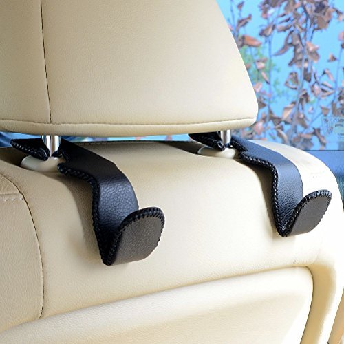 Car Seat Headrest Hooks PU Leather Vehicle Car Seat Back Organizer