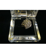 STERLING Silver and MARCASITE Seashell Style RING - Size 6 1/2 - FREE SH... - $48.00
