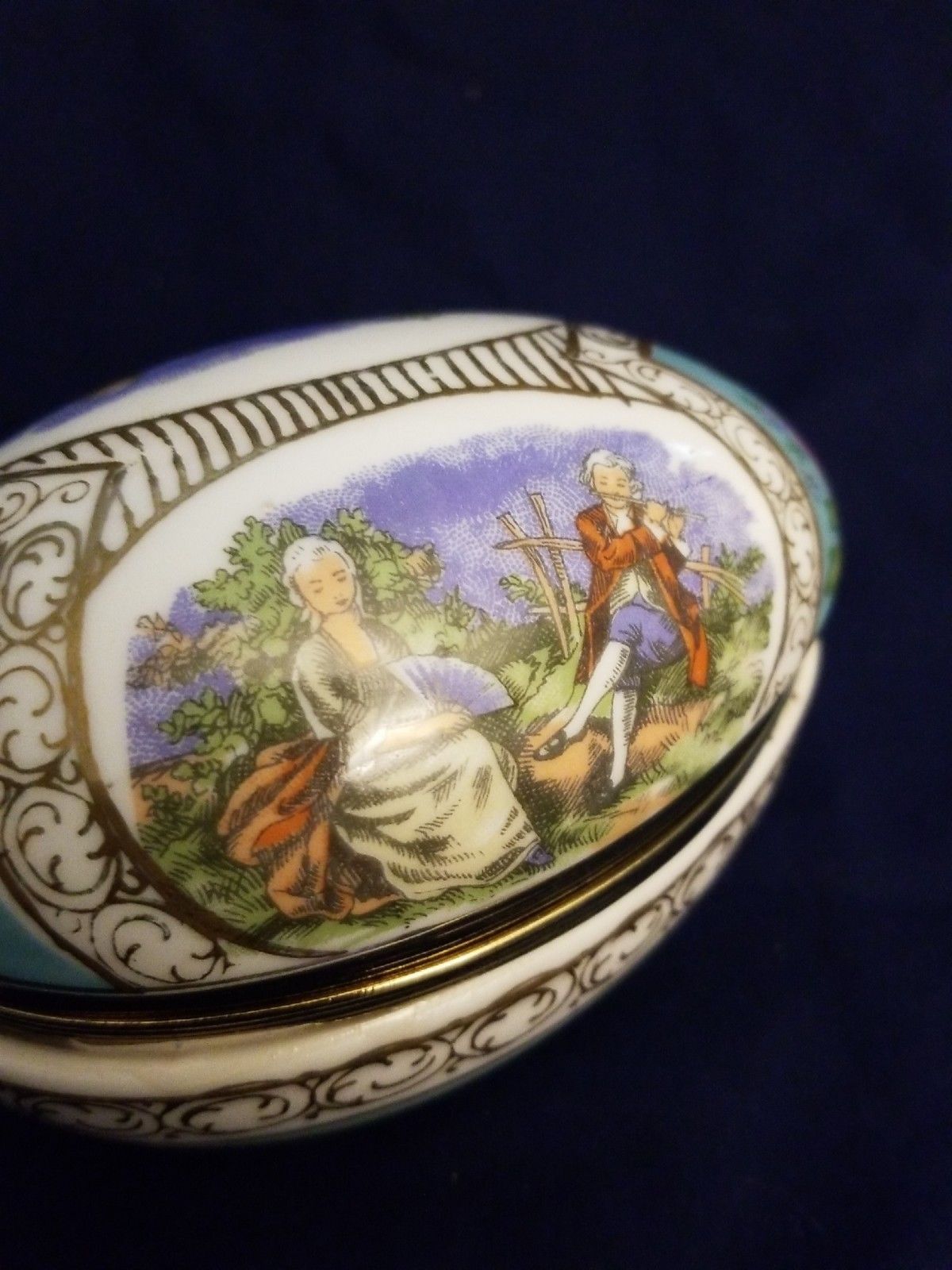 Vintage Ceramic Egg Shaped Trinket Dish
