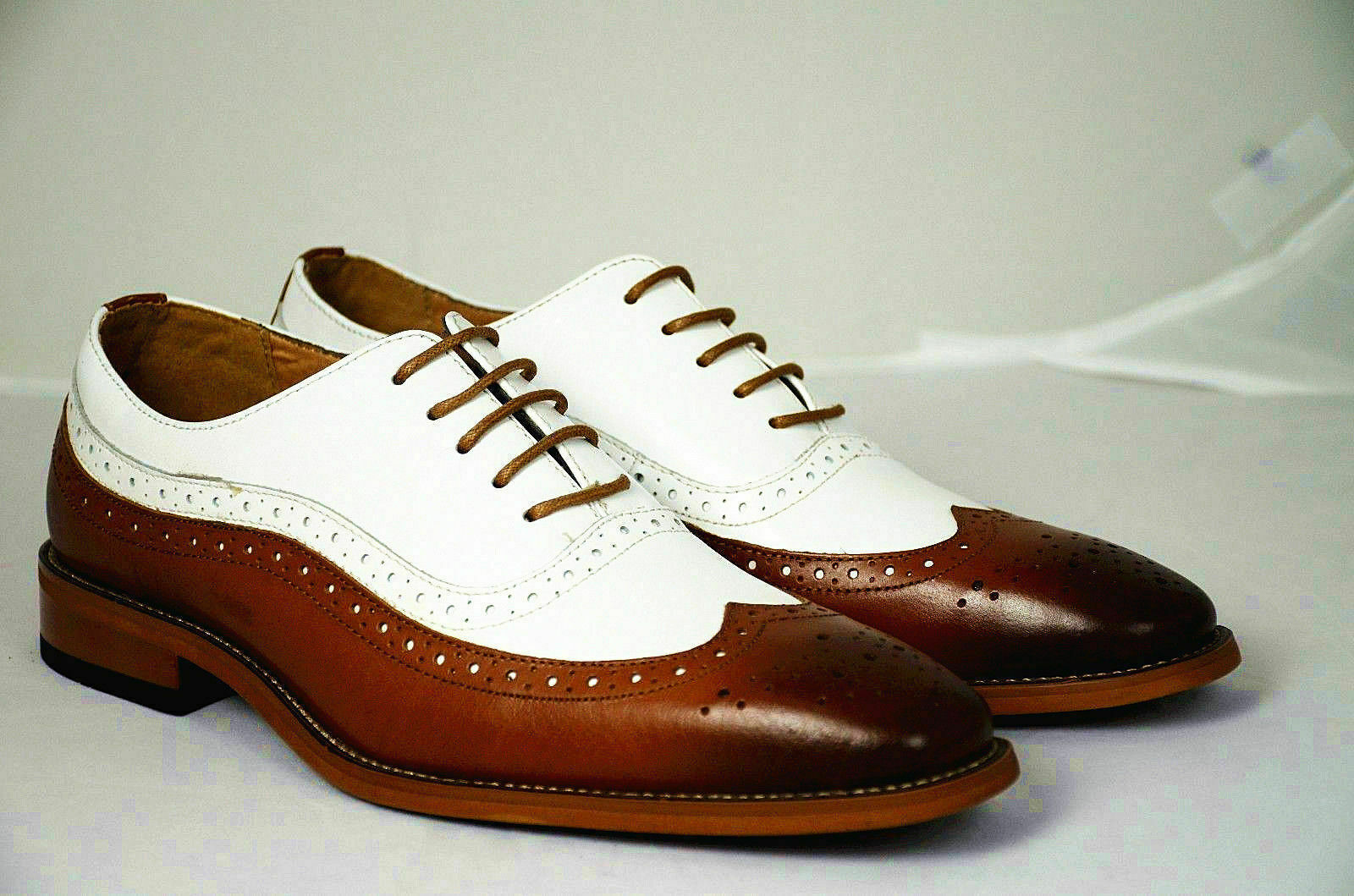 Handmade Men Spectator Shoes, Men Two Tone Shoes, Men Wingtip Brogue ...