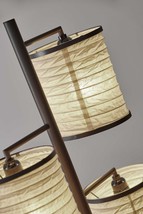 Three Light Floor Lamp Dark Bronze Finish with Off White Lanterns - $117.83