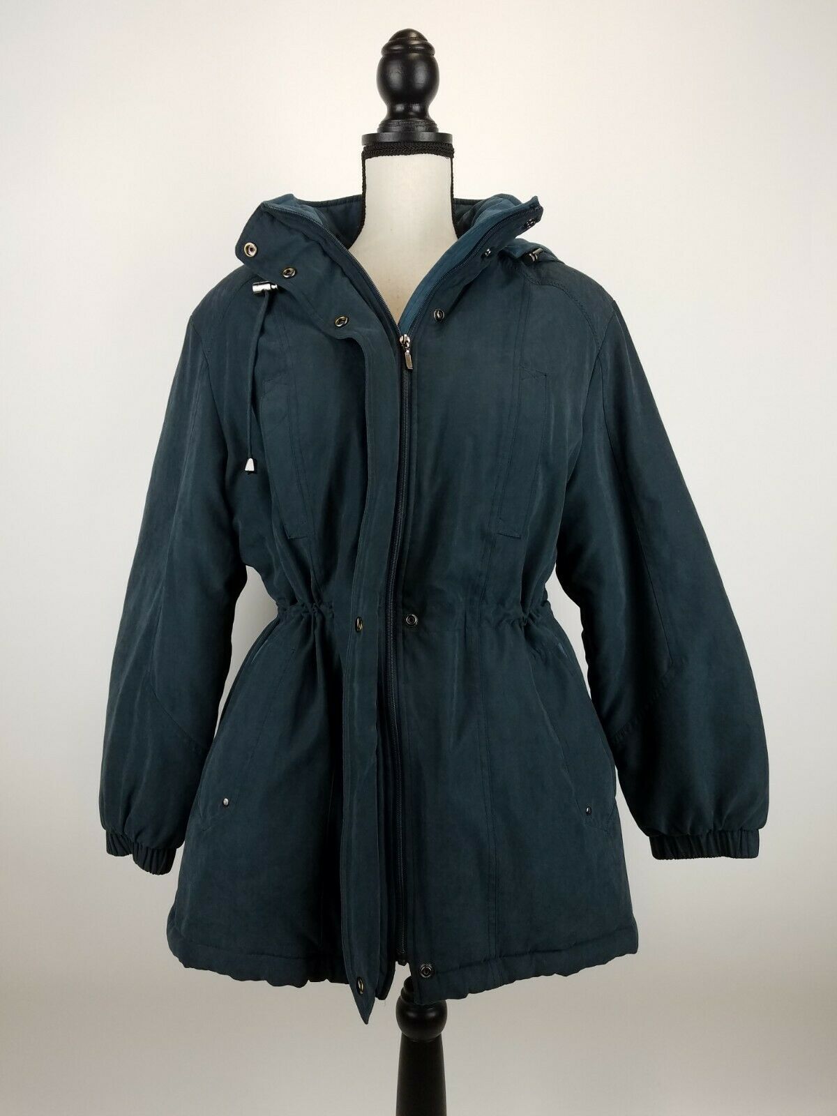 Mackintosh New England Coat Womens Large Cinched Waist Hooded Green ...