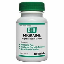 NEW BHI Migraine Relief Tablets Homeopathic Formula for Minor Headache P... - $19.54