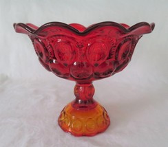 LE Smith, Moon &amp; Star Compote / Comport, in Flame / Amberina #4201, c. 1... - $16.00