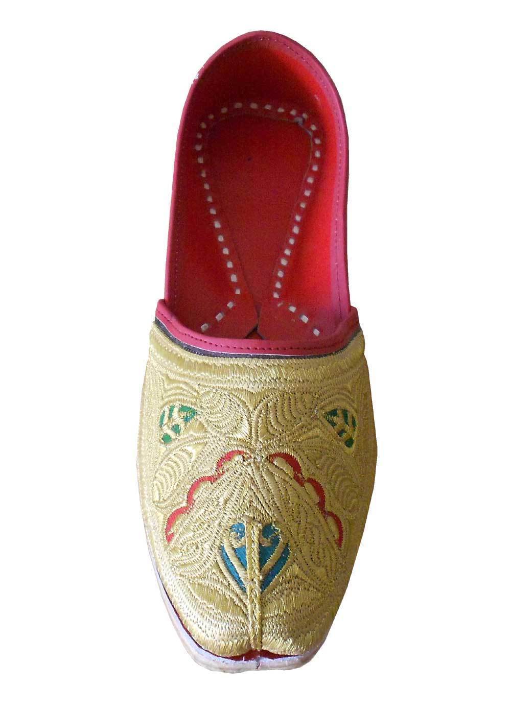 Men Shoes Indian Handmade Jutti Gold Leather Espadrilles Embroidered ...