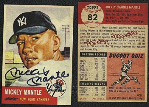 Mickey Mantle 1953 Topps Baseball Auto REPRINT Card New York Yankees - Baseball